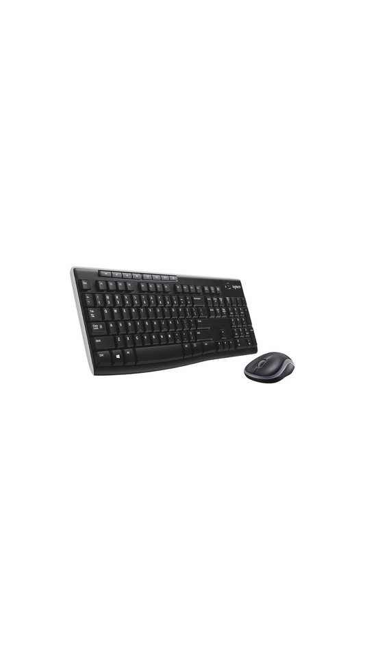 Logitech MK270 Wireless Keyboard and Mouse Combo for Windows, 2.4 GHz Wireless, Compact Mouse, 8 Multimedia and Shortcut Keys, 2-Year Battery Life, for PC, Laptop, QWERTY UK English Layout - Black